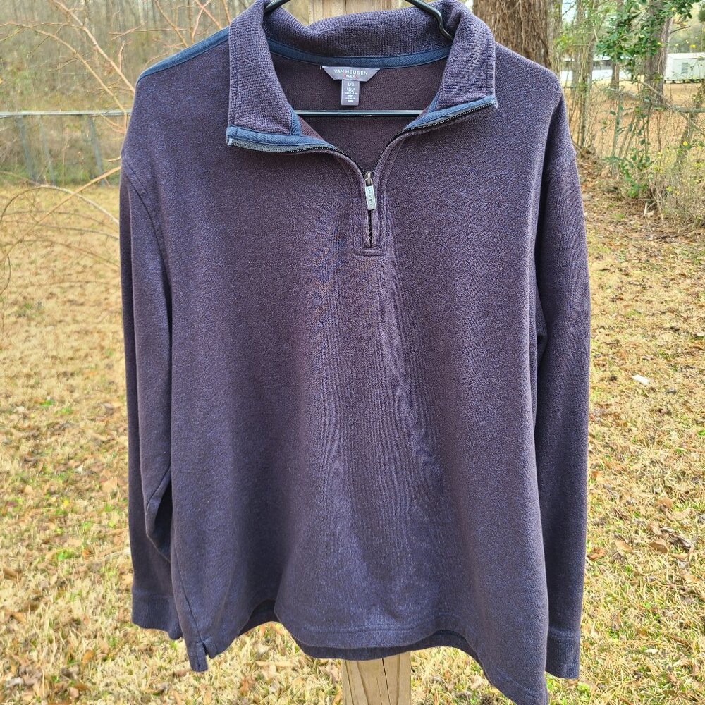 Van Heusen flex zip collar top size large-blue